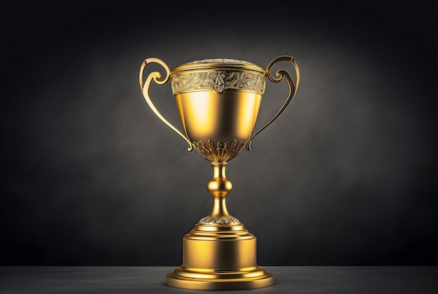 Photo realistic golden trophy for winner