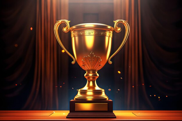 Photo realistic golden trophy for winner