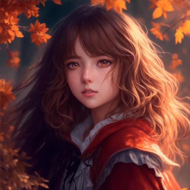 a realistic and gritty illustration of a beautiful anime girl with shoulderlength messy hair