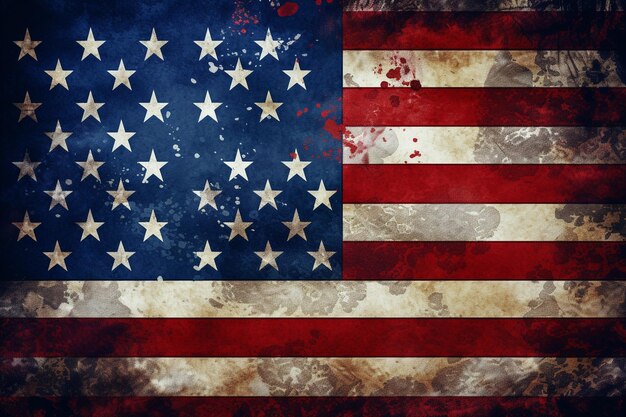 Realistic grunge american flag