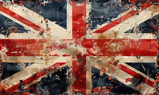 Realistic grunge British flag