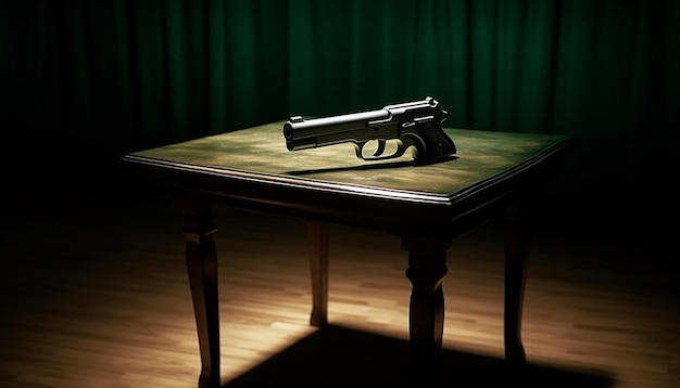 Realistic Gun on a table with Generative AI technology