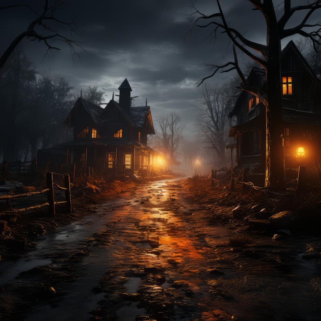 Realistic Halloween art design