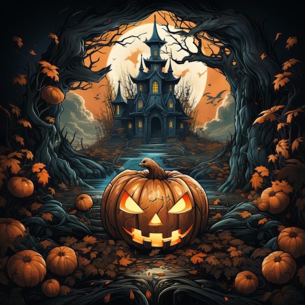 Realistic Halloween art design