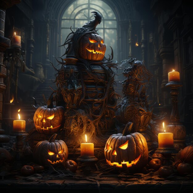 Realistic Halloween art design