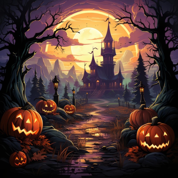 Realistic Halloween art design