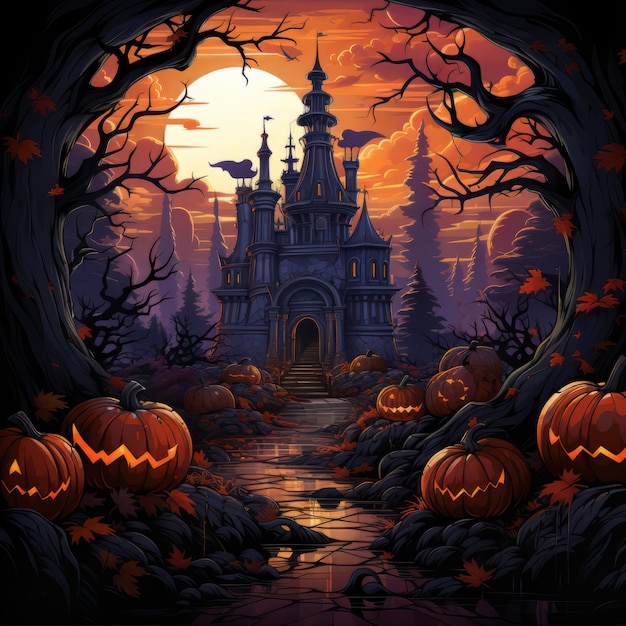 Realistic Halloween art design