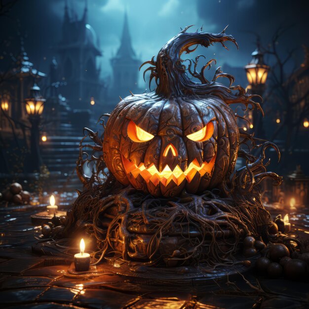 Realistic Halloween art design