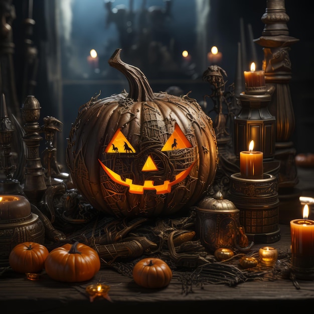 Realistic Halloween art design