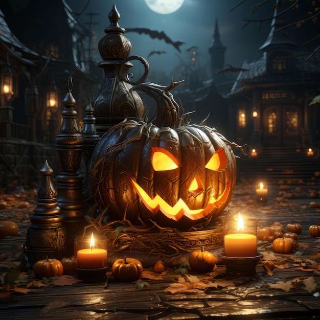 Realistic Halloween art design