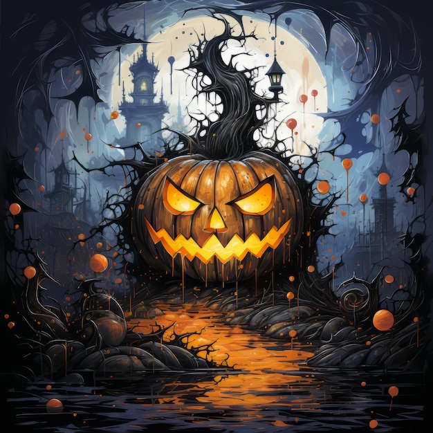 Realistic Halloween art design