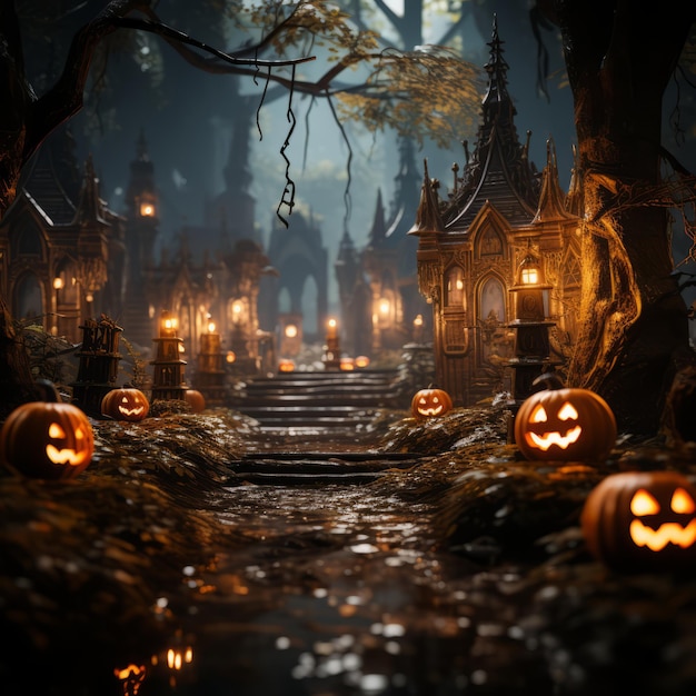 Realistic Halloween art design