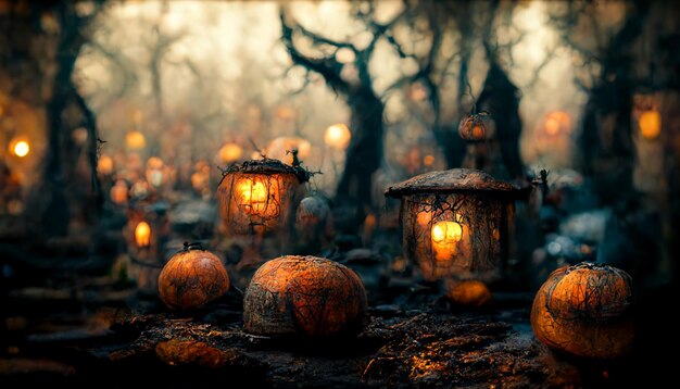 Realistic halloween festival illustrat.Halloween night pictures for wall paper or computer screen.