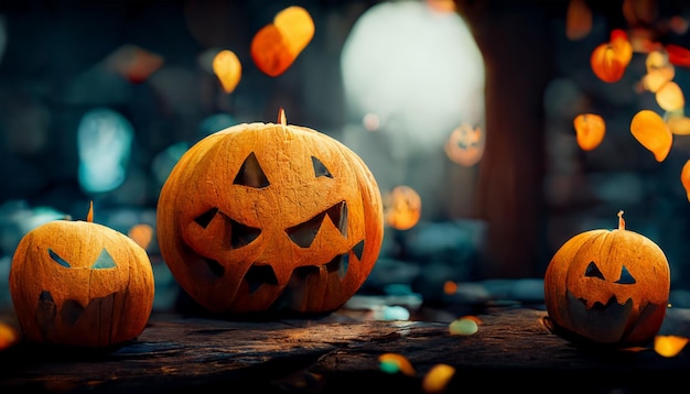 Realistic halloween festival illustration.Halloween night pictures for wall paper.3D illustration.