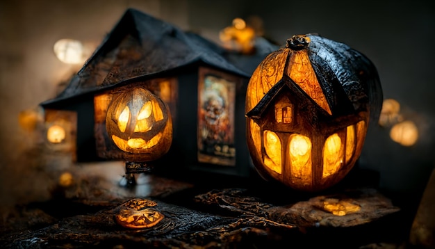 Realistic halloween festival illustration.Halloween night pictures for wallpaper