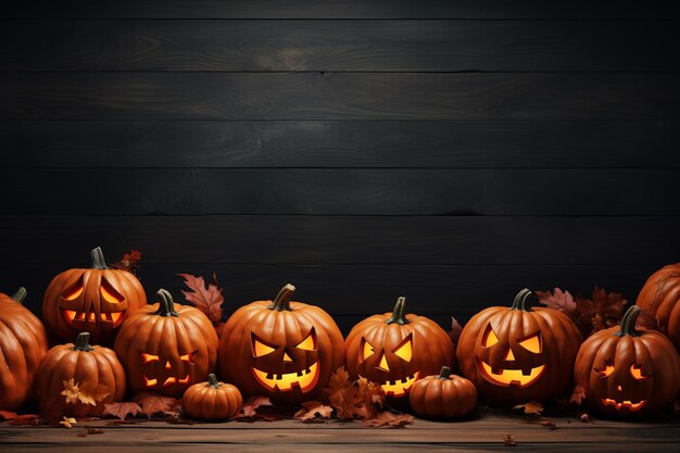 Realistic Halloween Pumpkin Background Embrace the Spooky Season Created with Generative AI