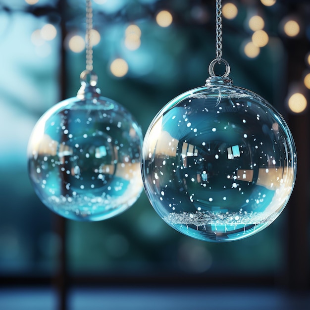 Реалистичные висячие стеклянные рождественские шары пустые и со снегом высокого качества