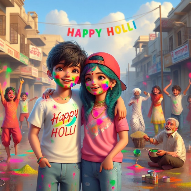 realistic happy holi day background