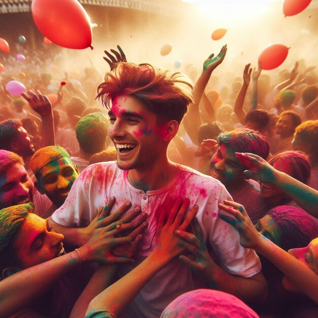 realistic happy holi day background