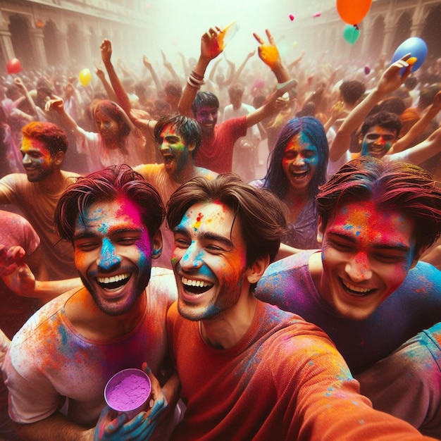 realistic happy holi day background