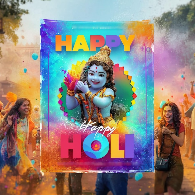 Photo realistic happy holi day background