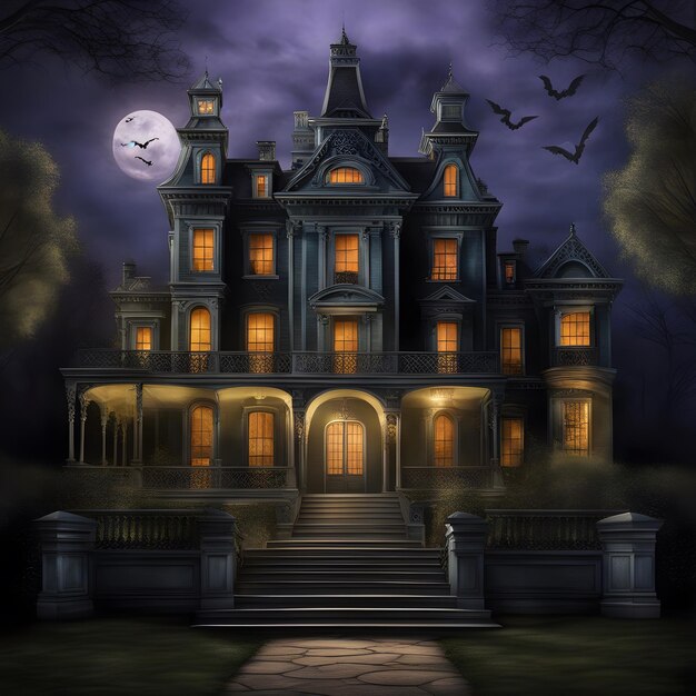 Photo realistic haunted mansion