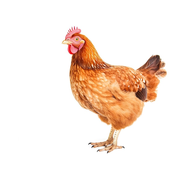 Realistic hen photo on isolated background