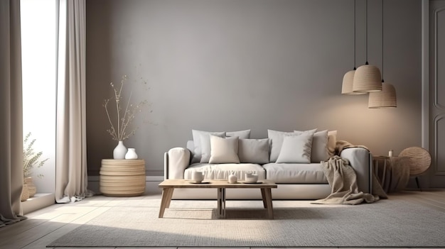 Realistic home interior colorful composition Generative Ai