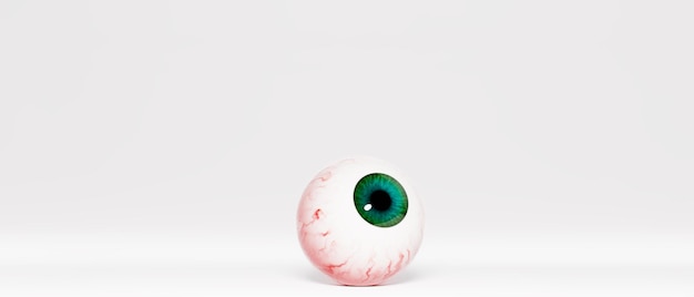 Realistic human eyeballs with green irises, 3d. Human eyeball