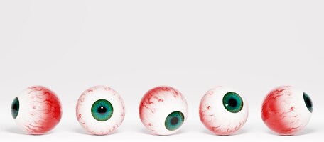 Realistic human eyeballs with green irises, 3d. human eyeballs.