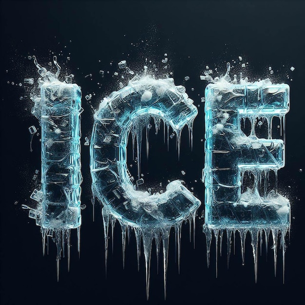 Realistic Ice Effects In The Words Ice Ice Text Effect