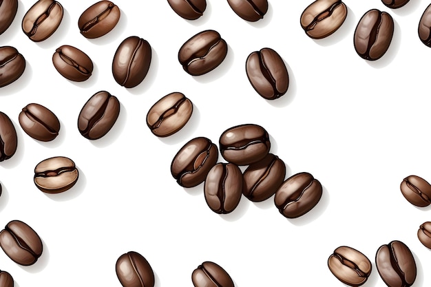 realistic illustration of coffee beans on a transparent background