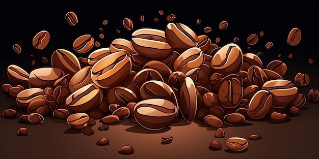 Realistic illustration of coffee beans