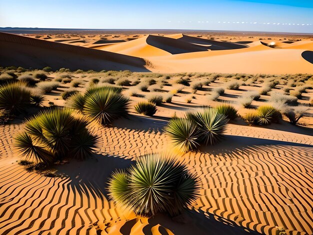Фото Реалистичная иллюстрация пустынных дюн и засушливой среды