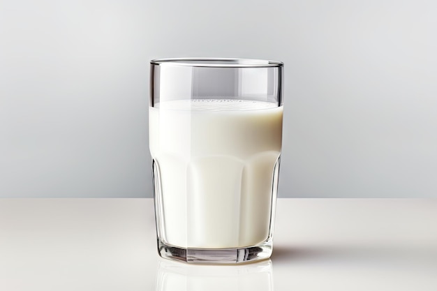 Photo realistic illustration of protein rich dairy milk in a glass