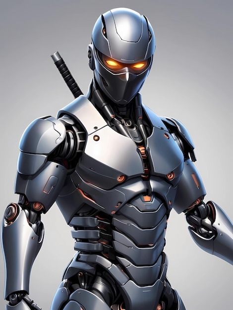 realistic illustration robotic ninja