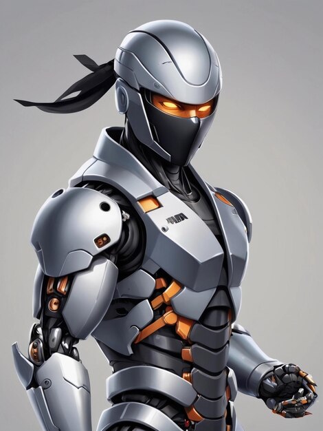 realistic illustration robotic ninja