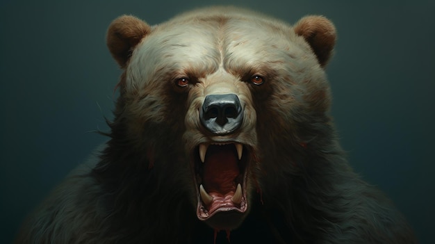 Realistic Illustration Of A Sick Bear Detailed And Creepy Artwork