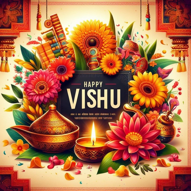 Foto illustrazione realistica per la celebrazione del festival di vishu