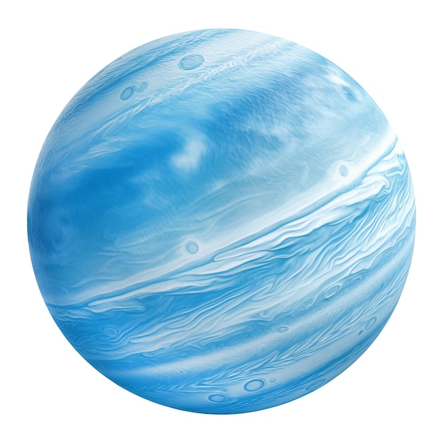 Realistic image of blue planet uranus on a transparent background planet uranus isolated on