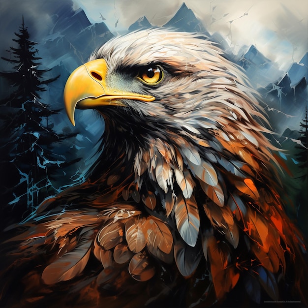 Realistic image of eagle head beautiful art Ai generated art