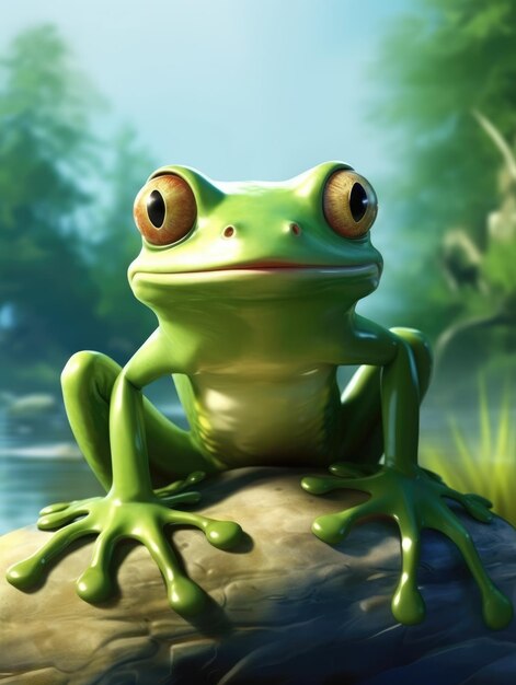 a realistic image of a frog Generative Ai