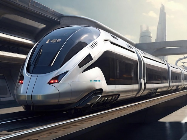 Realistic image of futuristic trains