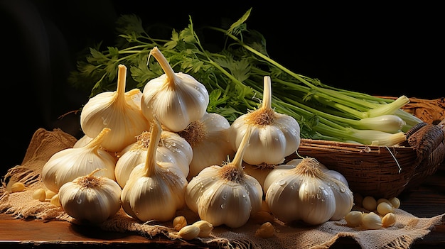 Realistic image of a garlic