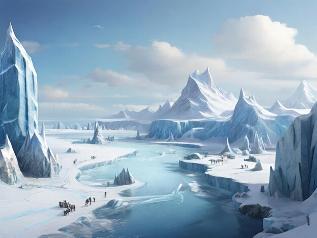 Photo realistic image of ice land