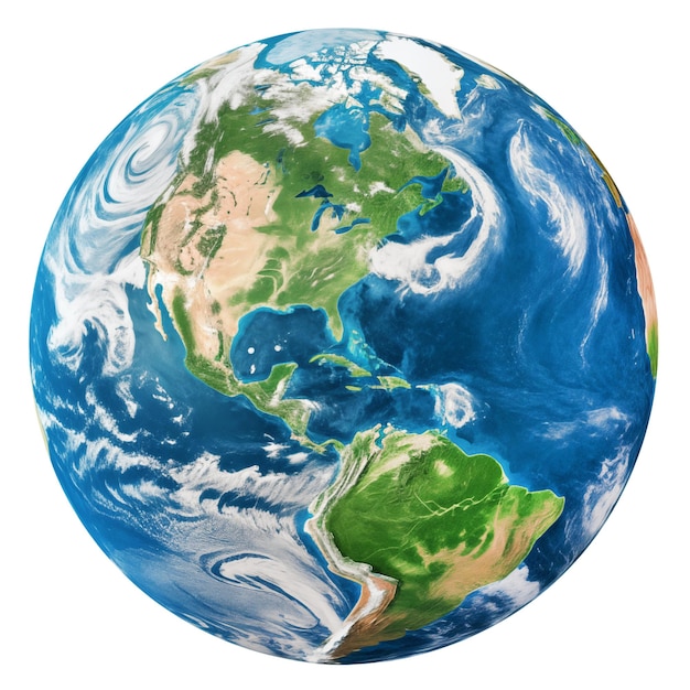 Realistic image of planet earth on a transparent background planet earth isolated on transparent