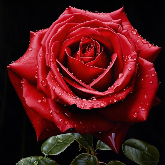 Realistic image of Red rose