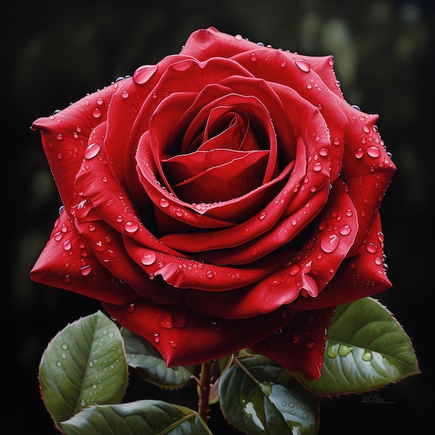 Realistic image of Red rose