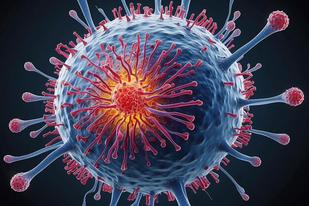 Realistic image of the SARSCoV2 virus illness