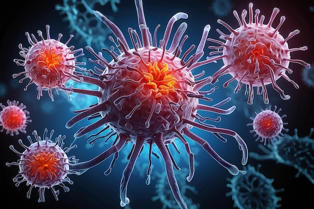 Realistic image of the SARSCoV2 virus illness